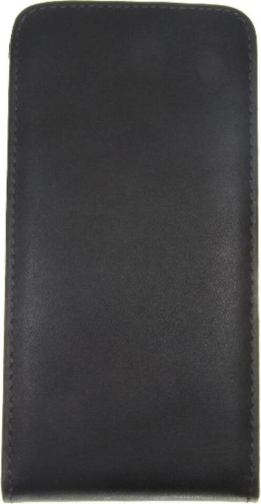 Image du produit OEM Étui à clapet en cuir fin pour Galaxy Alpha G850 - Noir (Samsung Galaxy Alpha)