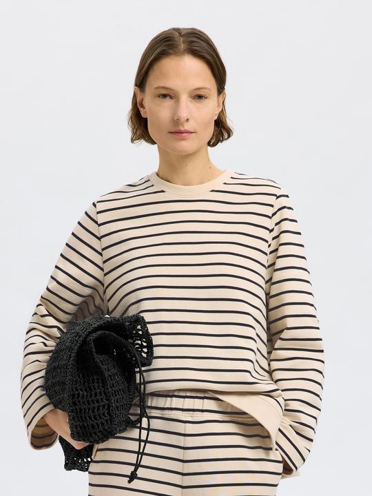 Actual product image Selected Femme Gestreiftes Baumwoll Sweatshirt (M)