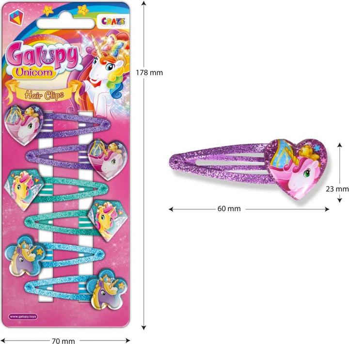 Image du produit Craze Pinces à cheveux licorne Galupy Pack de 6 (6 pcs)