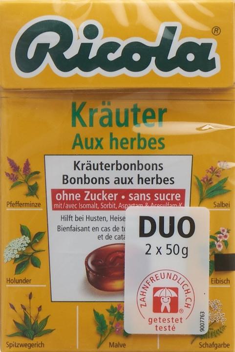 Actual product image Ricola Herbs herbal candies without sugar box pastilles