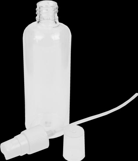 Actual product image Sprühflasche, leer, Kunststoff weisser Sprühkopf für 100 ml Höhe 15 cm, Ø 3,8 cm (0.10 l)