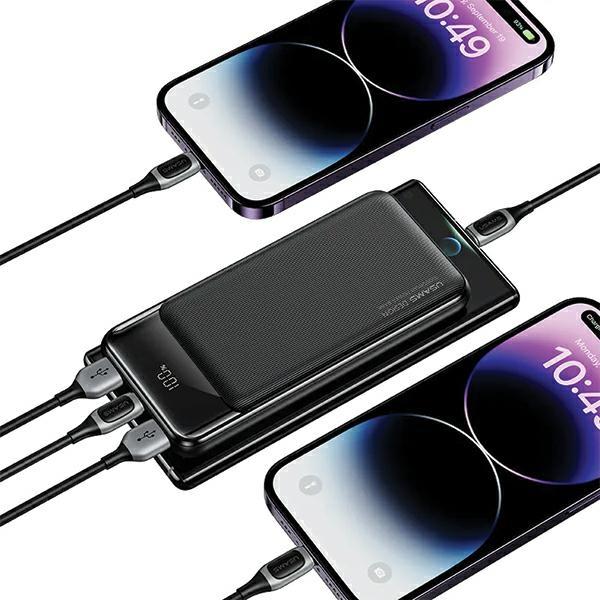 Actual product image Usams US-CD198 3 Ports Digital Display Power Bank 10000mAh-- XY Series (10000 mAh, 10 W, 10 Wh)