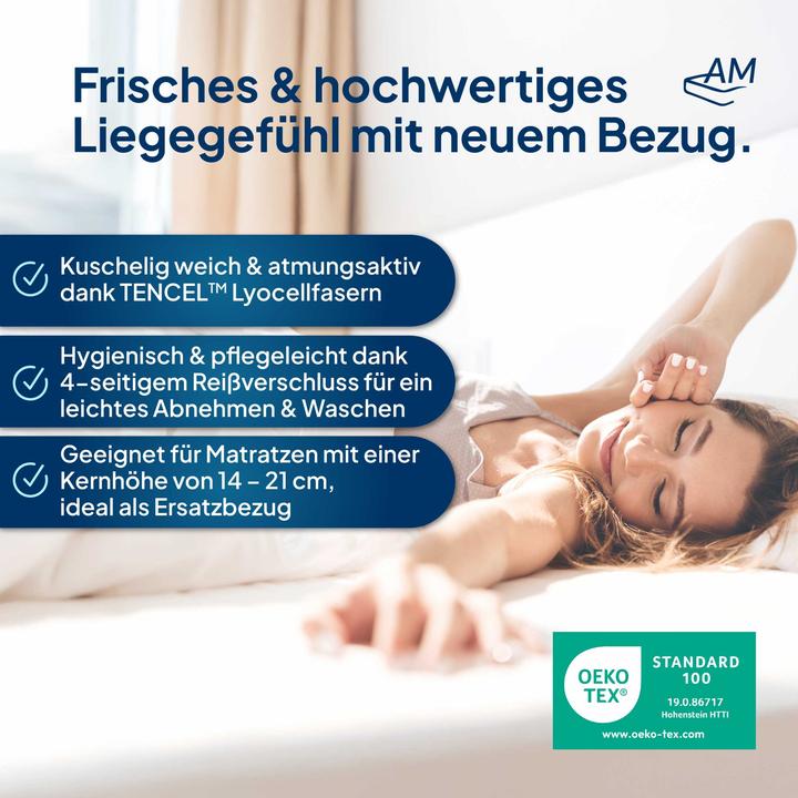 Produktbild AM Qualitätsmatratzen Matratzenbezug Tencel (190 x 160 cm)