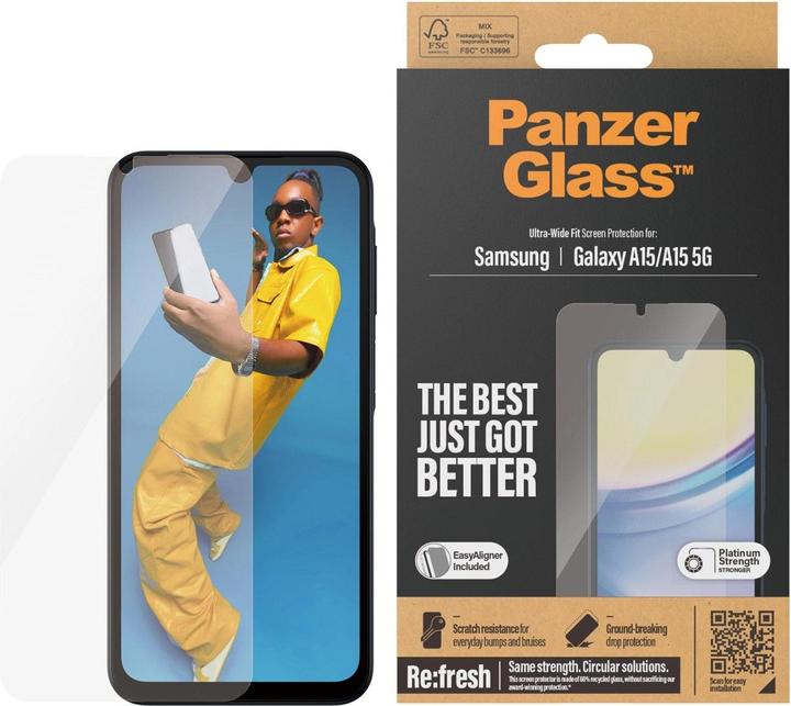 PanzerGlass Ultra-Wide Fit (1 Stück, Samsung Galaxy A15 5G, Samsung Galaxy A15)