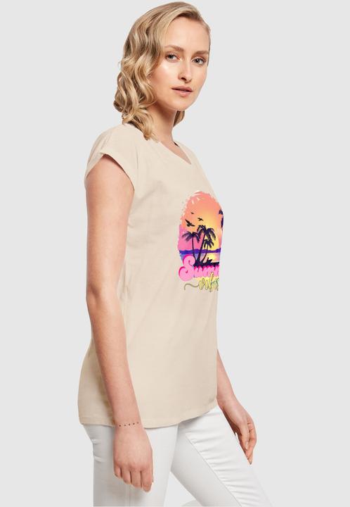 Actual product image Merchcode Ladies Summer Vibes Sunset Extended Shoulder Tee - 116527 (5XL)