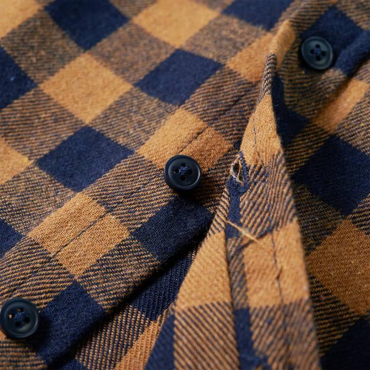 Immagine prodotto VidaXL Camicia da bambino con motivo a quadri cognac e blu 104,Materiale: 80 (104)