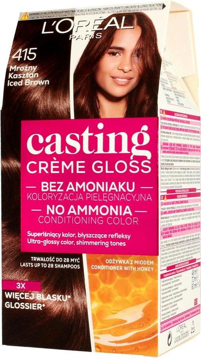 L'Oréal Paris Creme Gloss Coloring cream no. 415 Frosty Chestnut (415 Mrożny Kasztan)
