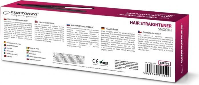 Actual product image Esperanza Hair straightening tongs EBP001 (Straightening iron)