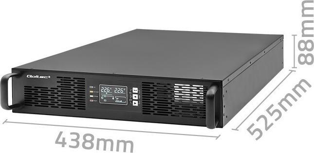 Actual product image Qoltec ZASILACZ AWARYJNY UPS DO RACK | 2.4KVA | 2400W | POWER FACTOR 1.0 | LCD | EPO | USB | ON-LINE (2400 VA, 2000 W, Online double converter UPS)