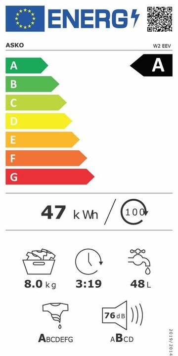 Energie-Label Asko Super Deal Set: Waschmachine W2 EEV + Wäschetrockner T2 EEV (8 kg, Links)