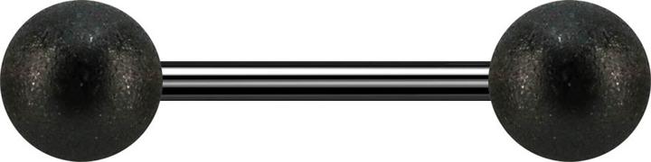 Star Piercing Micro Barbell schwarz mit zwei Kugeln gesprenkelt (Chirurgenstahl 316L)