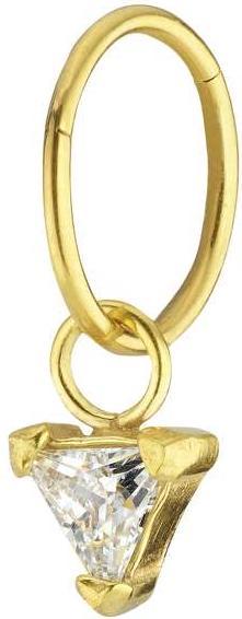 Bijouteria Ohrpiercing (PVD Beschichtung (goldfarbig), Chirurgenstahl 316L, Kristall)