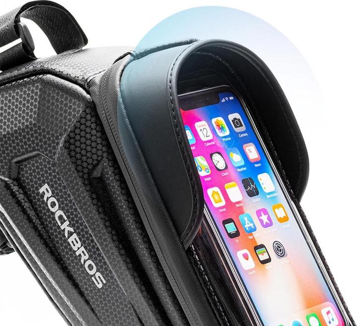 Produktbild Rockbros B68 armored bicycle bag with phone cover 1.5l - black (1.70 l, Rahmentasche)