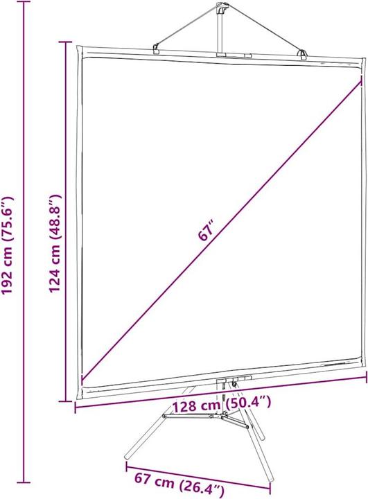 Produktbild VidaXL Beamer Leinwand mit Stativ 67 Zoll 1:1 Projektionswand Leinwand (67", 1:1)