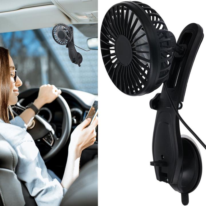 Immagine prodotto Premium Parts Auto-Ventilator mit Saugnapf, klappbar, schwarz