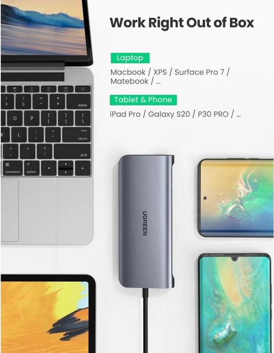 Produktbild Ugreen 10 in 1 -C Hub (USB-C, 10 Ports)