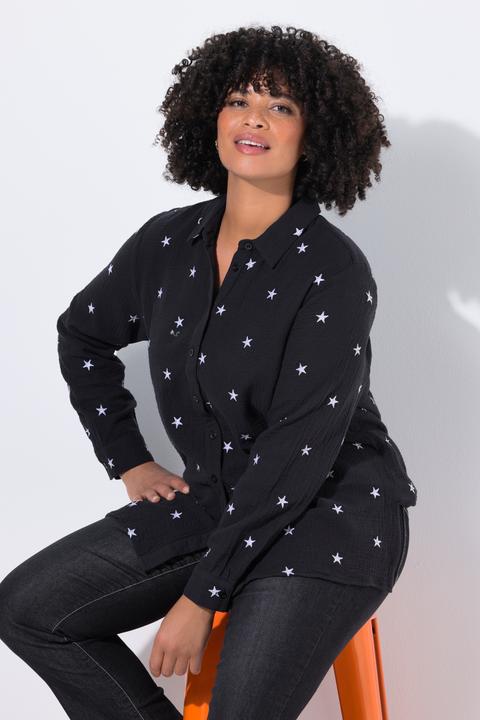 Produktbild Angel of Style Musselin-Bluse, oversized, Sternen-Stickerei (50)