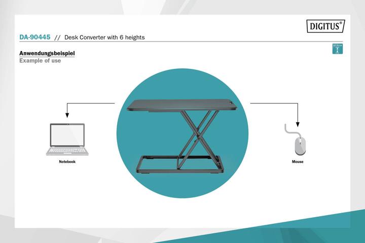Produktbild Digitus Ergonomischer Steh/Sitz Schreibtisch-Aufsatz