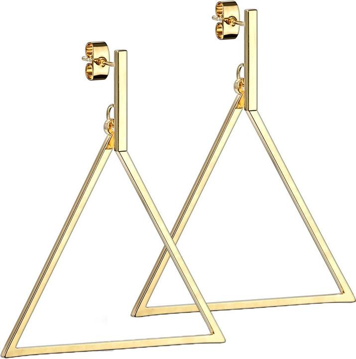 Star Piercing Ohrstecker vergoldet Balken Anhänger Dreieck (ohne Messing, Chirurgenstahl 316L)