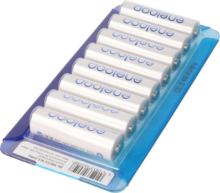 Actual product image Panasonic Rechargeable battery Mignon/AA HR-3UTGA, pack of 8 + battery box (8 pcs., AA, 1900 mAh)