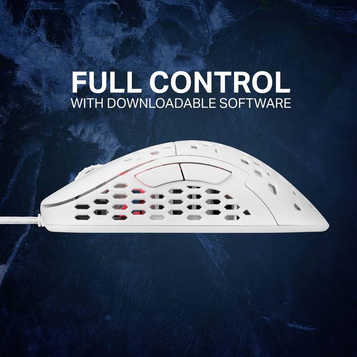 Produktbild Deltaco GAMING White LINE 65g Gewicht, 400-6400 DPI, 1000 Hz, weiss (Kabelgebunden)