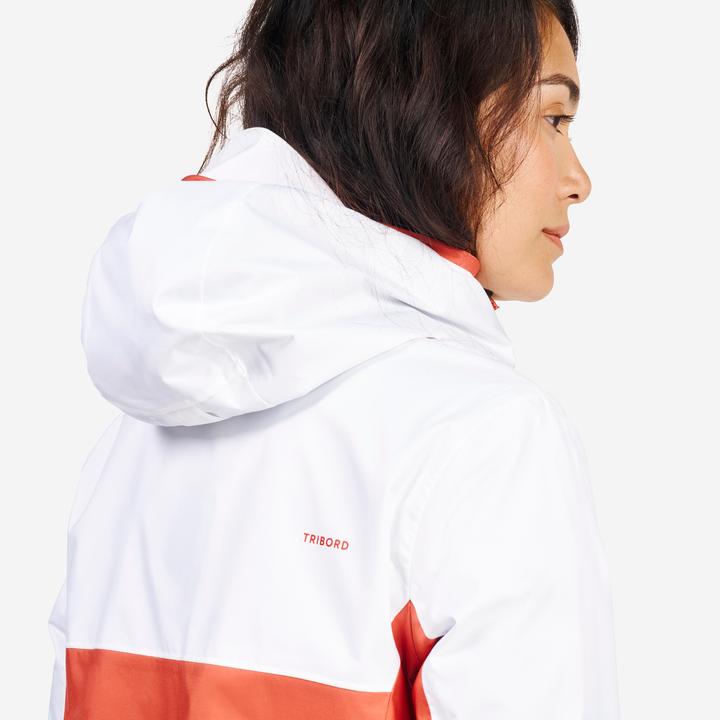 Immagine prodotto Tribord Women’s sailing waterproof jacket - Sailing 100 white orange (L)