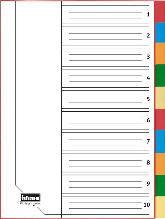 Produktbild Idena Kunststoffregister A4 10 teilig 120µ