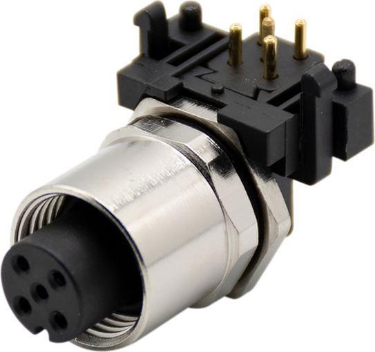 Image du produit RND Electronics M12 PCB Circular Connector, Angle droit, Connecteur femelle, 5 broches, Codage A, Soudé