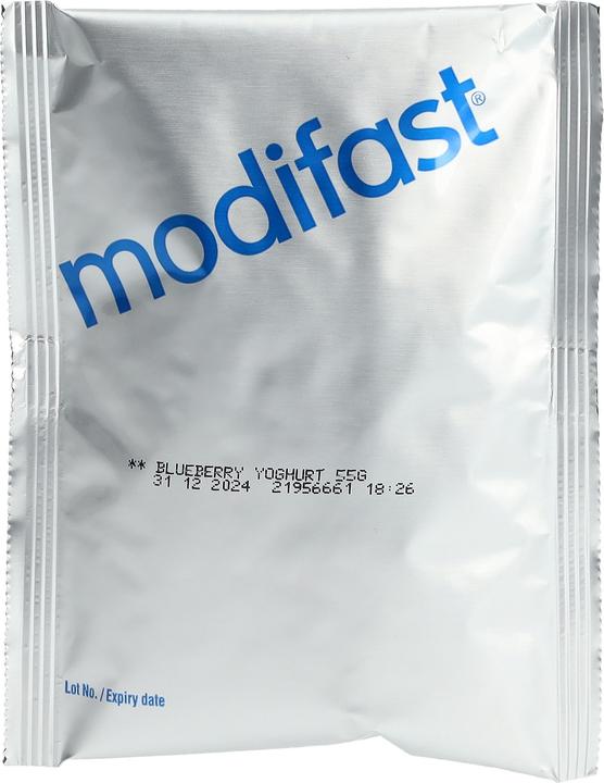 Actual product image Modifast Drink Yoghurt Blueberry (8 Piece, Beutel, 544 g)