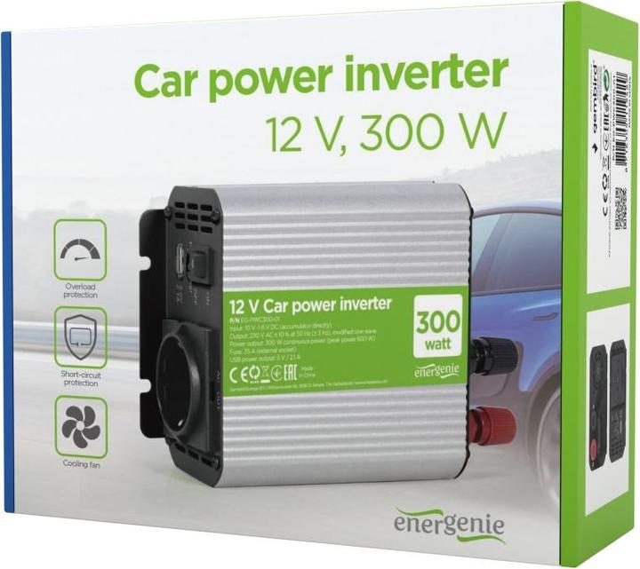 Produktbild Gembird EG-PWC300-01 power adapter/inverter Auto Grey