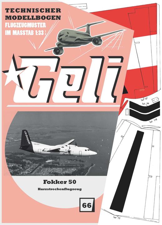 Immagine prodotto Geli modello di cartone del fokker 50