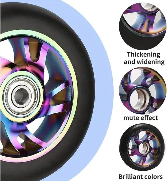 Actual product image Graw Jump Ramps 2 Performance Scooter Wheels 100mm, Metallic Colourful