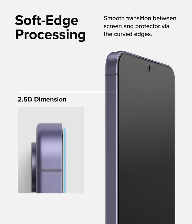 Actual product image Ringke Screen Protector for Galaxy S24 EASY SLIDE PRIVACY TEMPERED GLASS 2 pack, w installation Jig (2 Piece, Samsung Galaxy S24+)