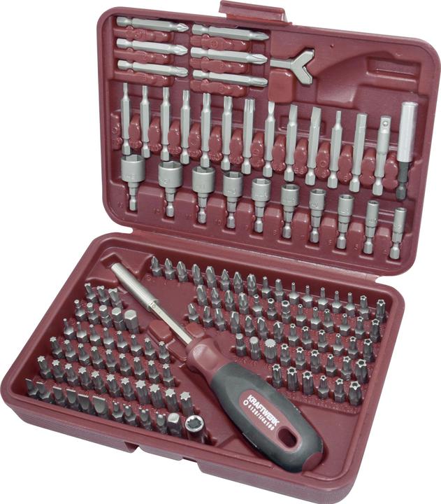 Kraftwerk Boîte à bits universelle (Croix Phillips PH M2, Six pans creux TX M20, Six pans creux TX avec trou M8, Six pans creux TX M25, Six pans creux avec trou M3, Six pans creux TX avec trou M10, Croix Phillips PH M1, Six pans creux TX M15, Croix Pozidriv PZ M3, Six pans creux TX avec trou M30, Six pans creux TX M30)