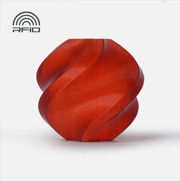 Actual product image Bambu Lab PLA Sparkle (PLA, 1.75 mm, Red)