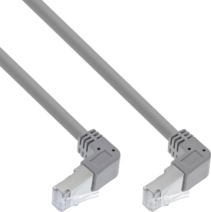 Image du produit InLine Câble patch supérieur/inférieur coudé, S/FTP (PiMf), Cat.6, PVC, gris, 0,46m (S/FTP, CAT6, 0.46 m)