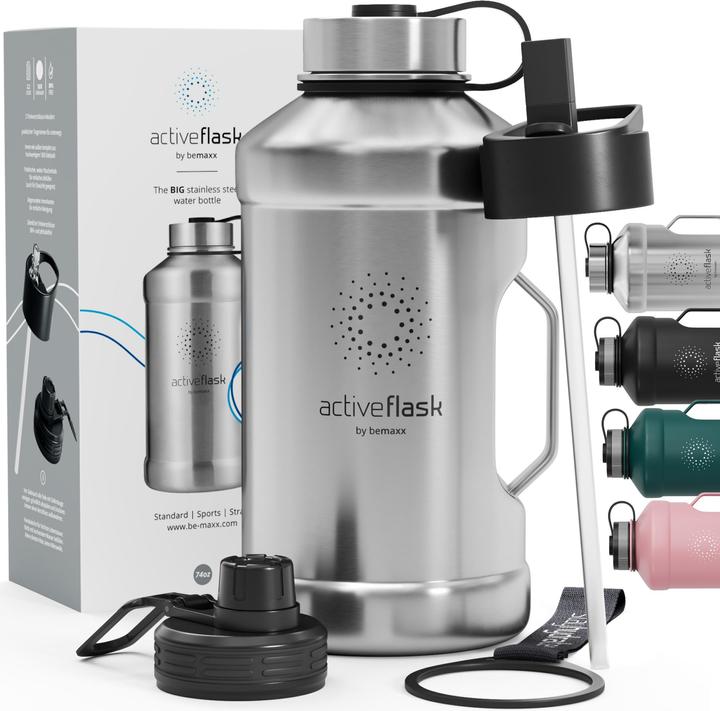 Produktbild BeMaxx Active Flask Trinkflasche, Single-Wall, 2200ml (2.20 l)