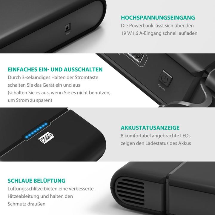 Produktbild RAVPower Rp-Pb055 (27000 mAh, 80 W, 100 Wh)