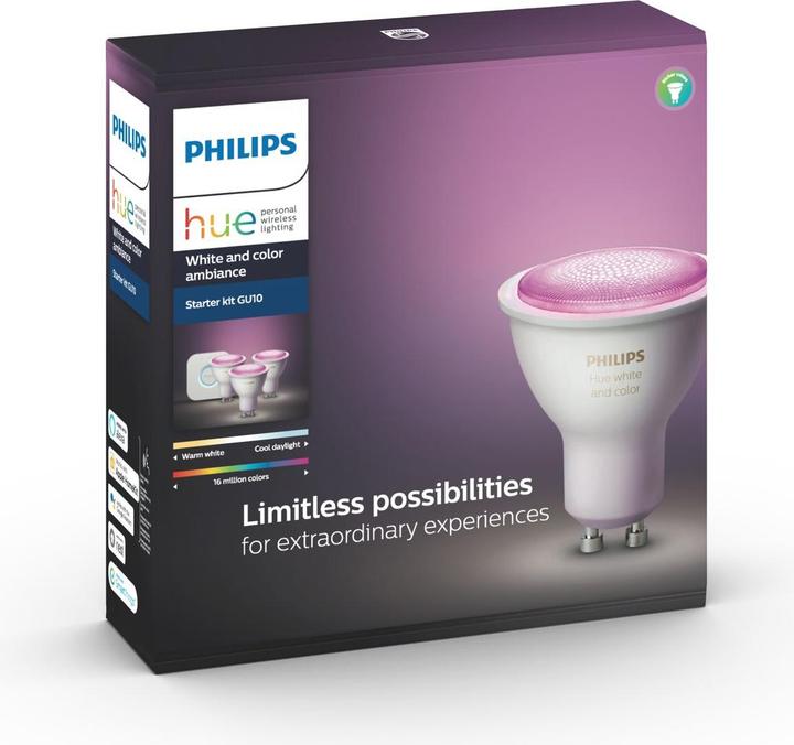 Immagine prodotto Philips Hue Starter set White & Color Ambiance (GU10, 5.70 W, 350 lm, 3 x, G)
