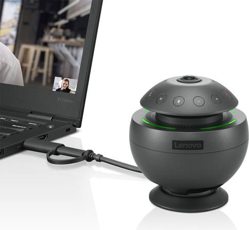 Produktbild Lenovo VoIP 360 Camera Speaker, USB Typ-C, Schwarz, Microsoft Skype for Business, Skype, Amazon Chim