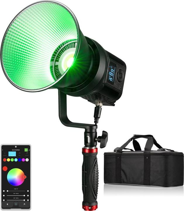 Bresser BR -135 RGB COB LED LED - 135 WATT - Bi -Colorfunctie - Bediening über Smartphone -App - Tra