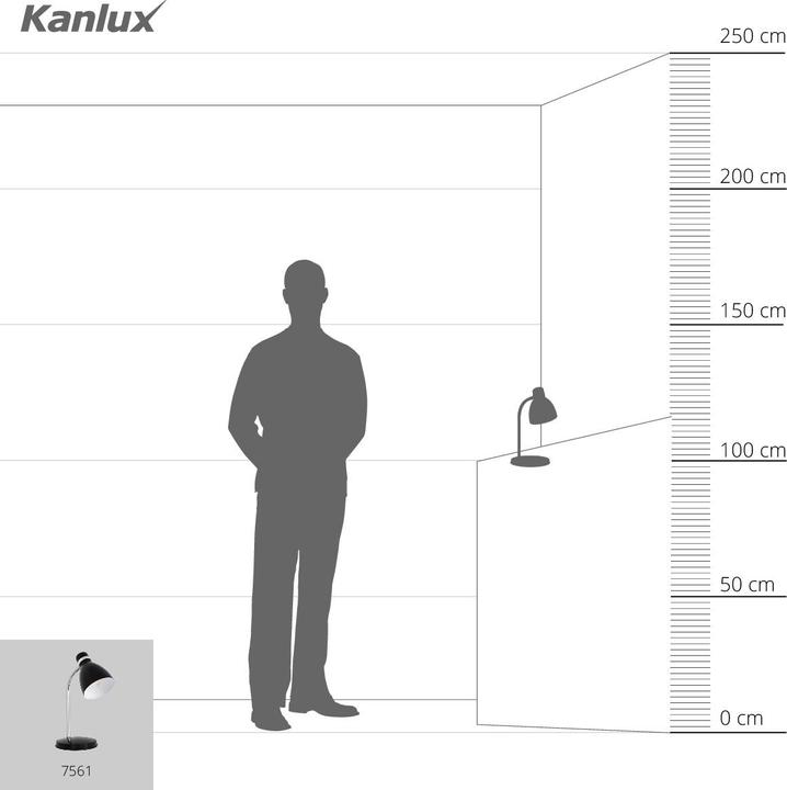 Produktbild Kanlux 7561 ZARA HR-40-B Tischleuchte (E14)