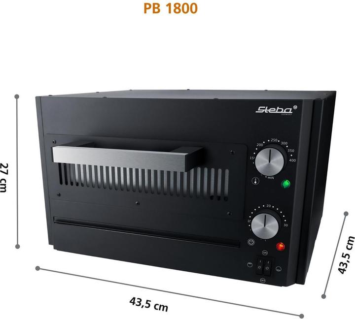 Produktbild Steba Power Pizzabcker schwarz PB 1800 sw (Pizzaofen Elektro)
