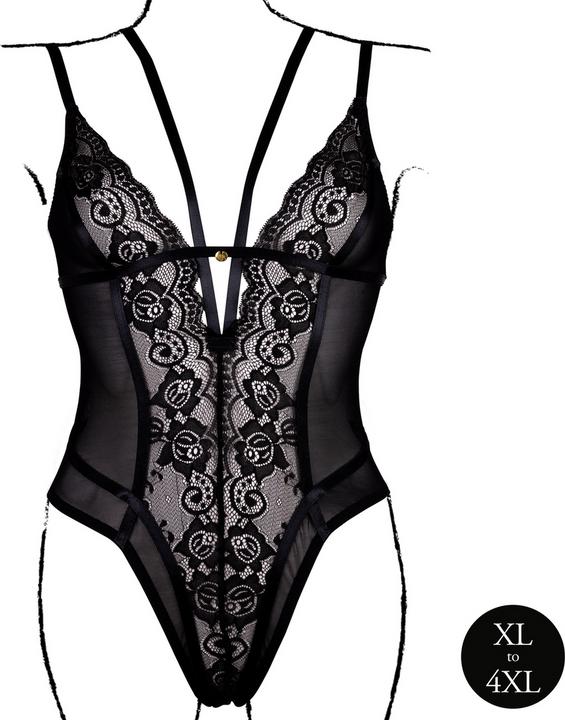 Produktbild Le Désir Wireless Lace Bodysuit with Adjustable Sliders - Plus Size - Black (Plus Size)