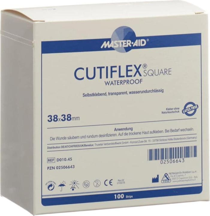 Master Aid Cutiflex Square Folienpflaster 38x38mm Box 100 Stk (100 x)