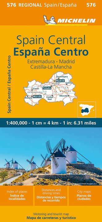 Produktbild Spain: Central, Extremadura, Castilla-la Mancha, Madrid Map 576