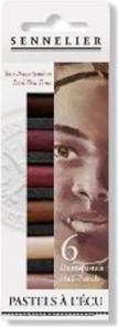 Actual product image Sennelier Pastel Plain Air Set of 6 Dark Skin Tones (Multicoloured, 6 x)