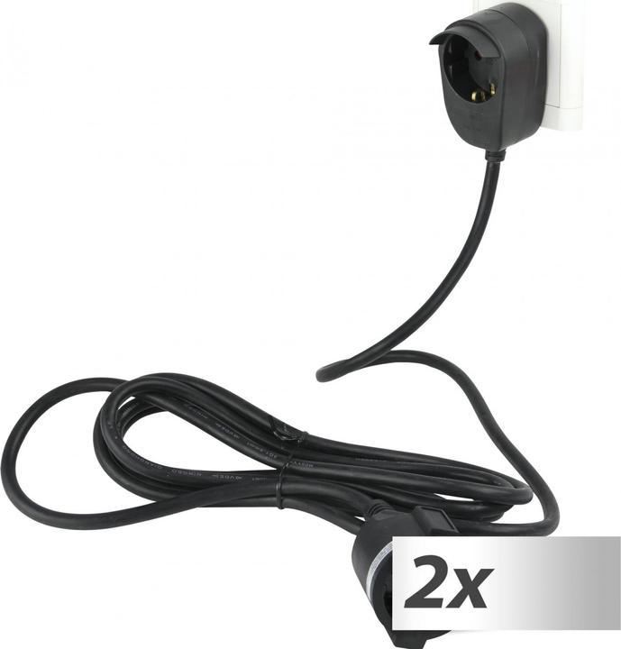 Produktbild REV 2x1 Verlängerung Powersplit 5m schwarz (5 m)