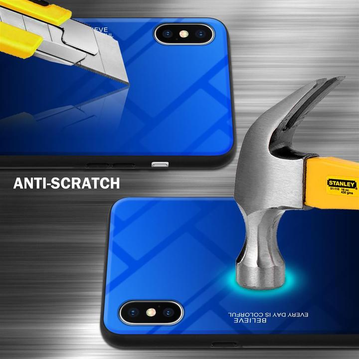 Image du produit Cadorabo Couverture en verre TPU 2 couleurs (Apple iPhone X)