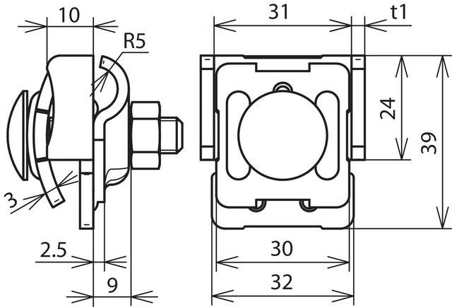 Actual product image Dehn Fold clamp stainless steel 365039 0,7-8mm